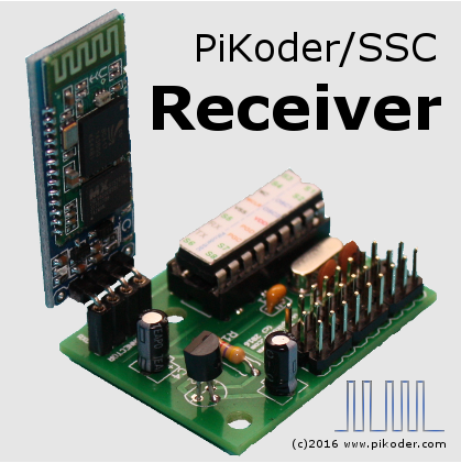 PiKoder/SSC RX: PiKoder/SSC 8 channel receiver for Bluetooth R/C
